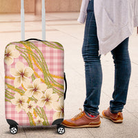 Akala Hamele Palaka Plumeria Luggage Cover Puakenikeni and Maile Lei