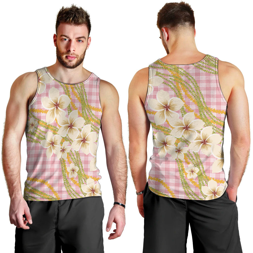 Akala Hamele Palaka Plumeria Men Tank Top Puakenikeni and Maile Lei