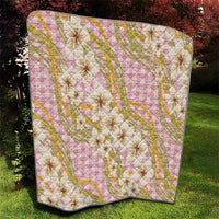 Akala Hamele Palaka Plumeria Quilt Puakenikeni and Maile Lei