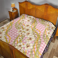 Akala Hamele Palaka Plumeria Quilt Puakenikeni and Maile Lei