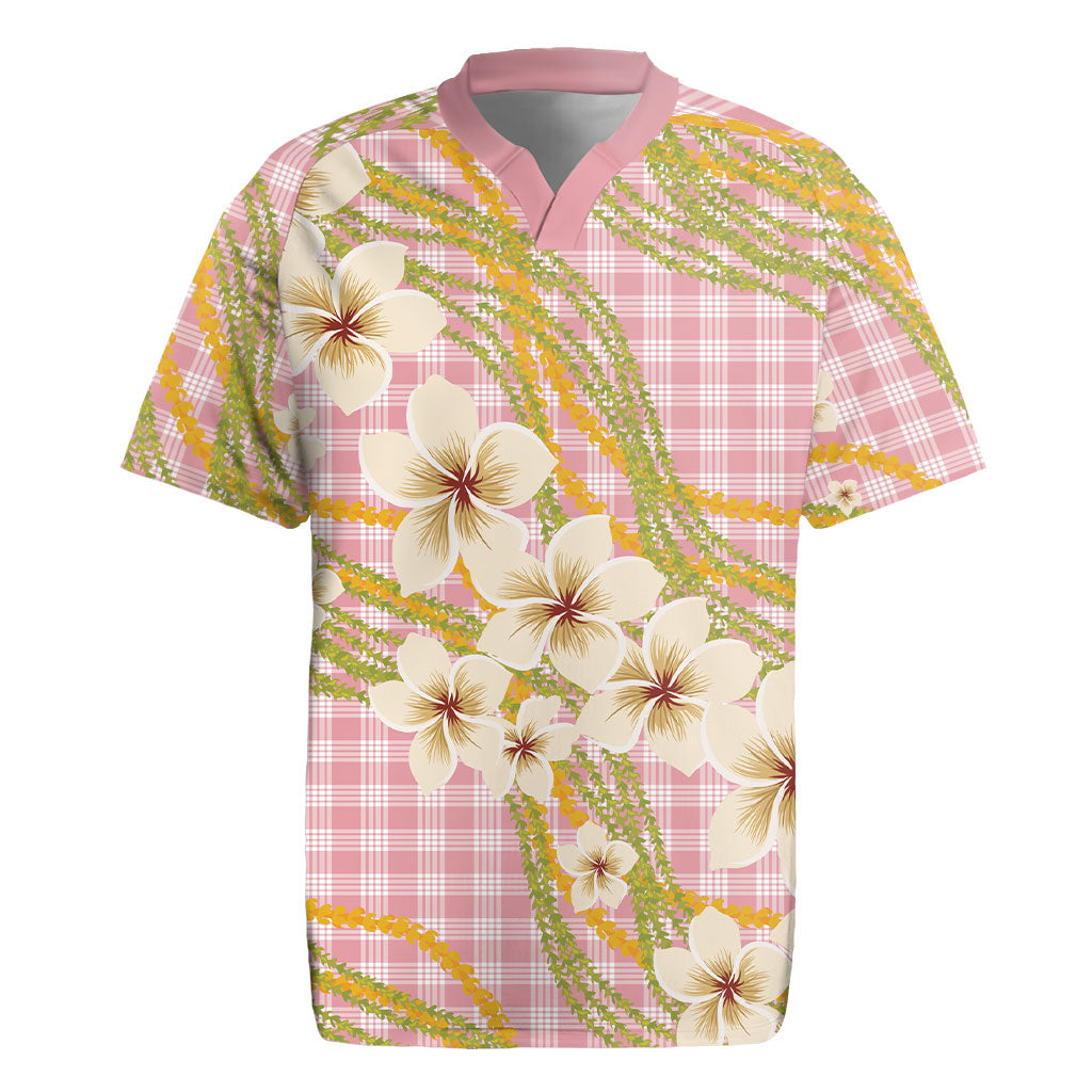 Akala Hamele Palaka Plumeria Rugby Jersey Puakenikeni and Maile Lei