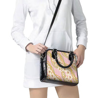 Akala Hamele Palaka Plumeria Shoulder Handbag Puakenikeni and Maile Lei