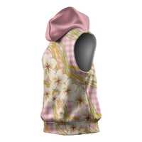 Akala Hamele Palaka Plumeria Sleeveless Hoodie Puakenikeni and Maile Lei