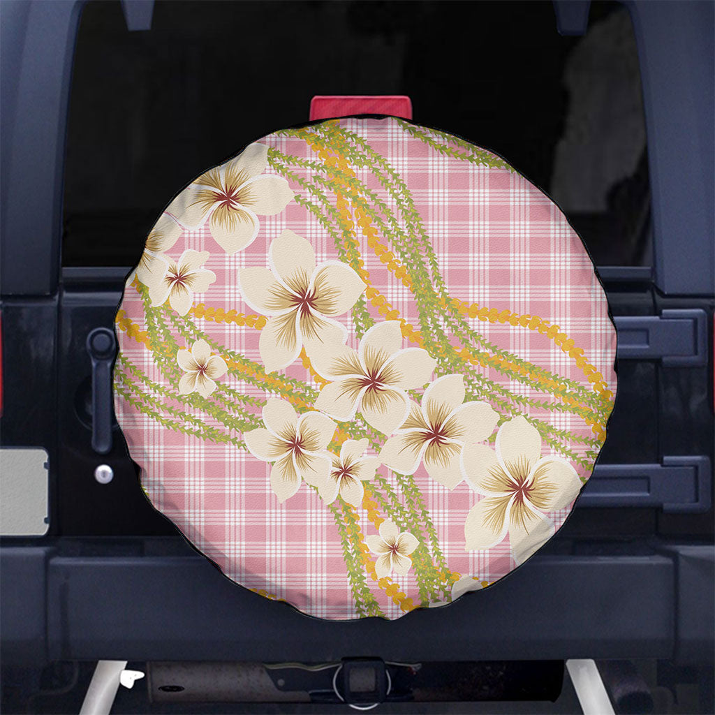 Akala Hamele Palaka Plumeria Spare Tire Cover Puakenikeni and Maile Lei