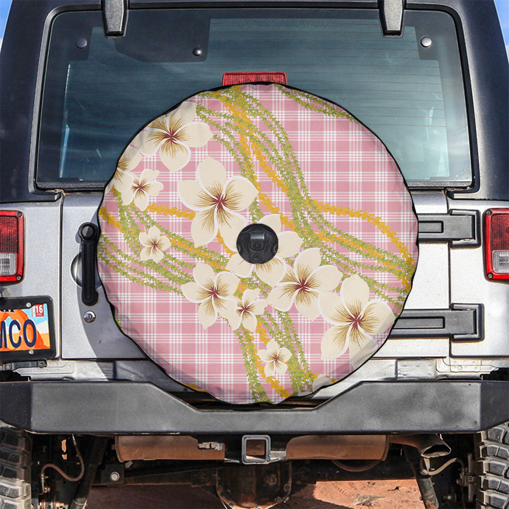 Akala Hamele Palaka Plumeria Spare Tire Cover Puakenikeni and Maile Lei