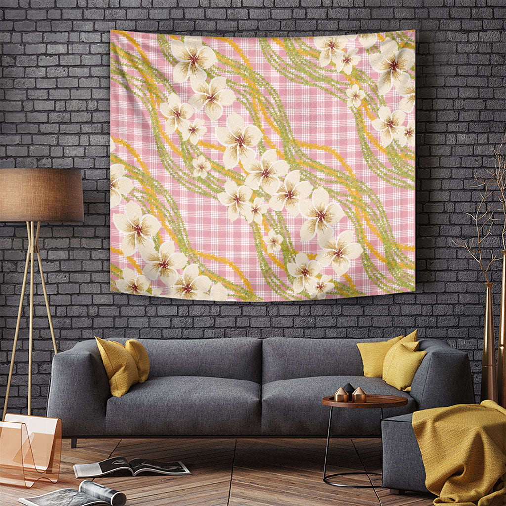 Akala Hamele Palaka Plumeria Tapestry Puakenikeni and Maile Lei