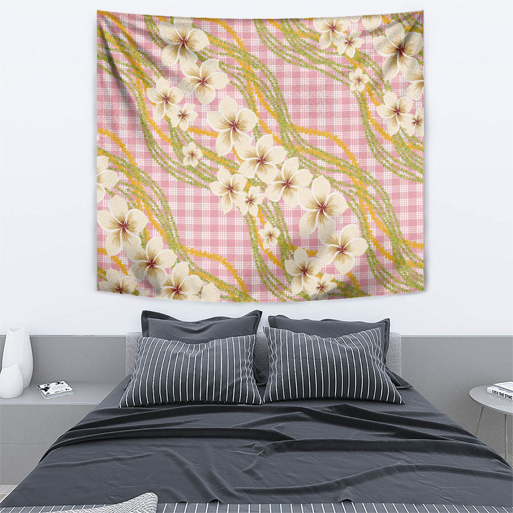 Akala Hamele Palaka Plumeria Tapestry Puakenikeni and Maile Lei
