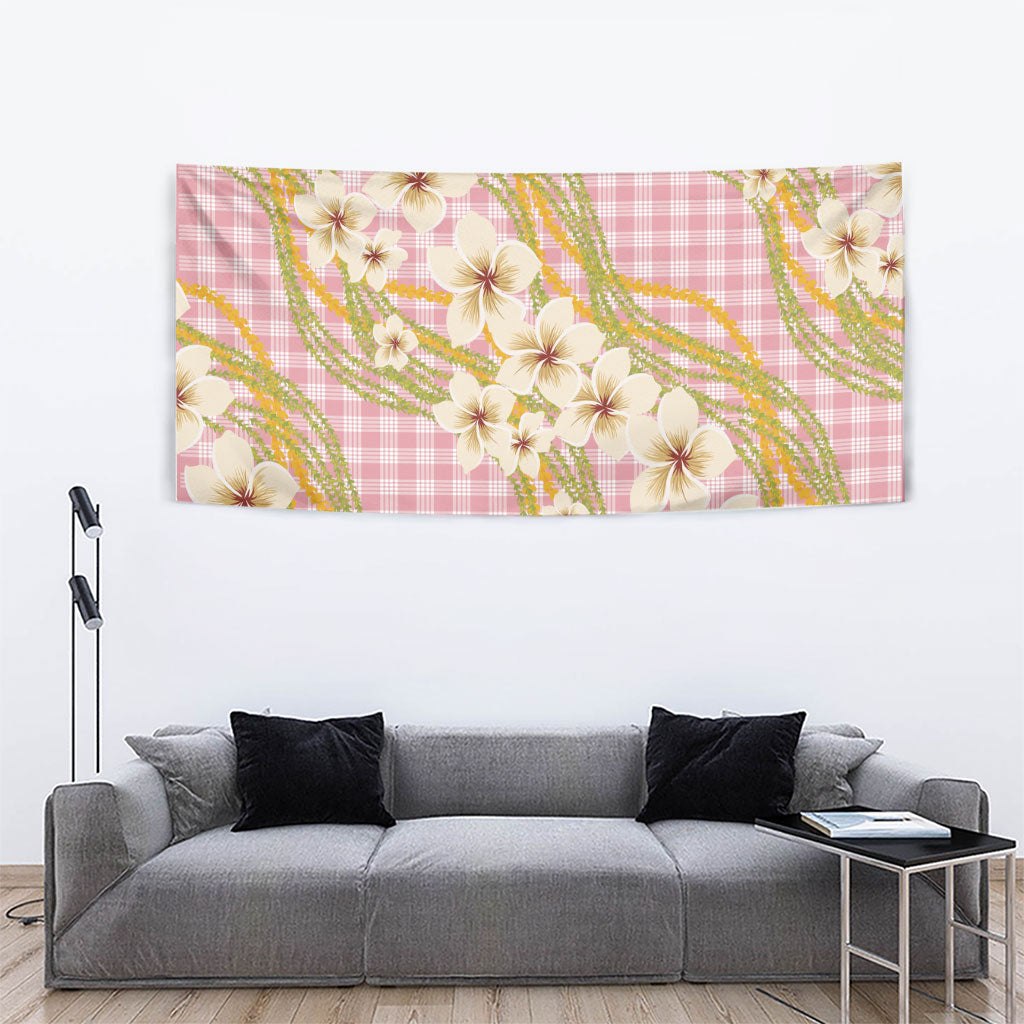Akala Hamele Palaka Plumeria Tapestry Puakenikeni and Maile Lei