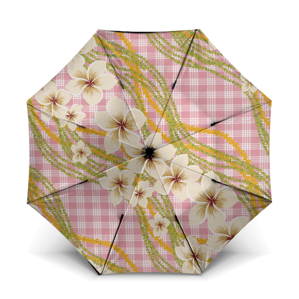 Akala Hamele Palaka Plumeria Umbrella Puakenikeni and Maile Lei