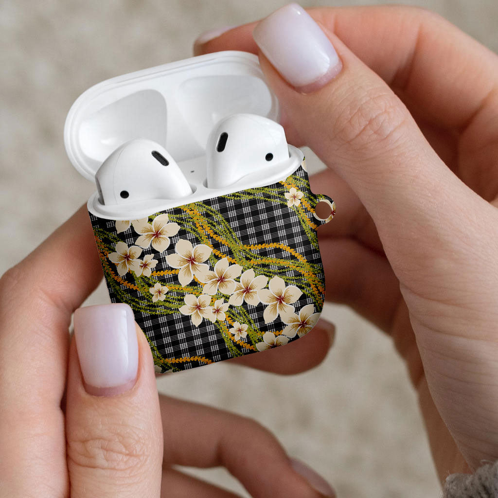 Ele'ele Hawai'i Palaka Plumeria AirPods Case Puakenikeni and Maile Lei