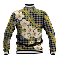Ele'ele Hawai'i Palaka Plumeria Baseball Jacket Puakenikeni and Maile Lei