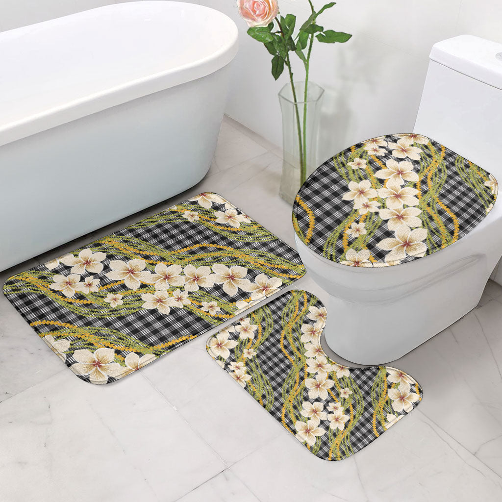 Ele'ele Hawai'i Palaka Plumeria Bathroom Set Puakenikeni and Maile Lei