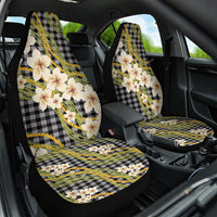 Ele'ele Hawai'i Palaka Plumeria Car Seat Cover Puakenikeni and Maile Lei