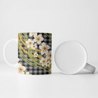 Ele'ele Hawai'i Palaka Plumeria Ceramic Mug Puakenikeni and Maile Lei