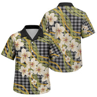 Ele'ele Hawai'i Palaka Plumeria Family Matching Off Shoulder Maxi Dress and Hawaiian Shirt Puakenikeni and Maile Lei