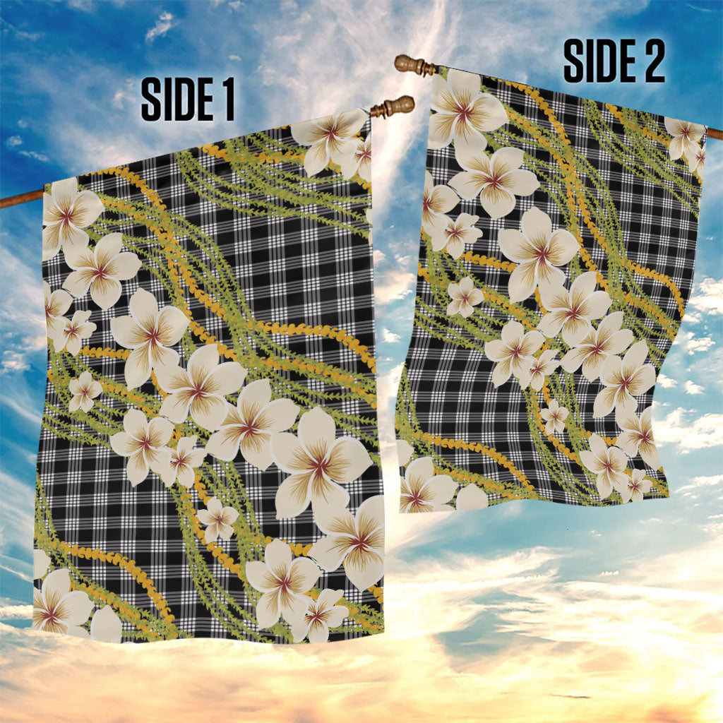 Ele'ele Hawai'i Palaka Plumeria Garden Flag Puakenikeni and Maile Lei
