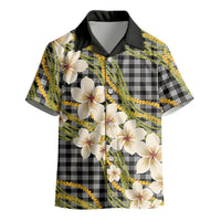 Ele'ele Hawai'i Palaka Plumeria Kid Hawaiian Shirt Puakenikeni and Maile Lei