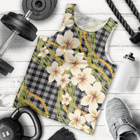 Ele'ele Hawai'i Palaka Plumeria Men Tank Top Puakenikeni and Maile Lei