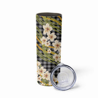 Ele'ele Hawai'i Palaka Plumeria Skinny Tumbler Puakenikeni and Maile Lei