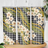 Ele'ele Hawai'i Palaka Plumeria Skinny Tumbler Puakenikeni and Maile Lei