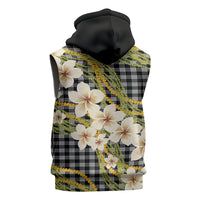 Ele'ele Hawai'i Palaka Plumeria Sleeveless Hoodie Puakenikeni and Maile Lei