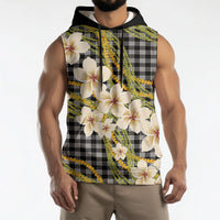 Ele'ele Hawai'i Palaka Plumeria Sleeveless Hoodie Puakenikeni and Maile Lei