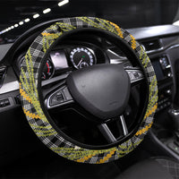 Ele'ele Hawai'i Palaka Plumeria Steering Wheel Cover Puakenikeni and Maile Lei
