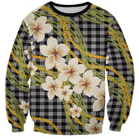 Ele'ele Hawai'i Palaka Plumeria Sweatshirt Puakenikeni and Maile Lei