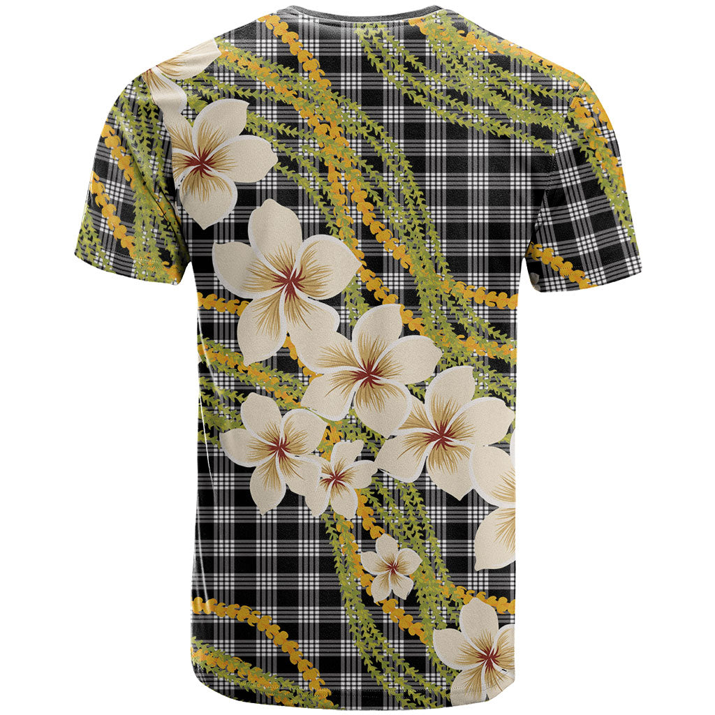 Ele'ele Hawai'i Palaka Plumeria T Shirt Puakenikeni and Maile Lei