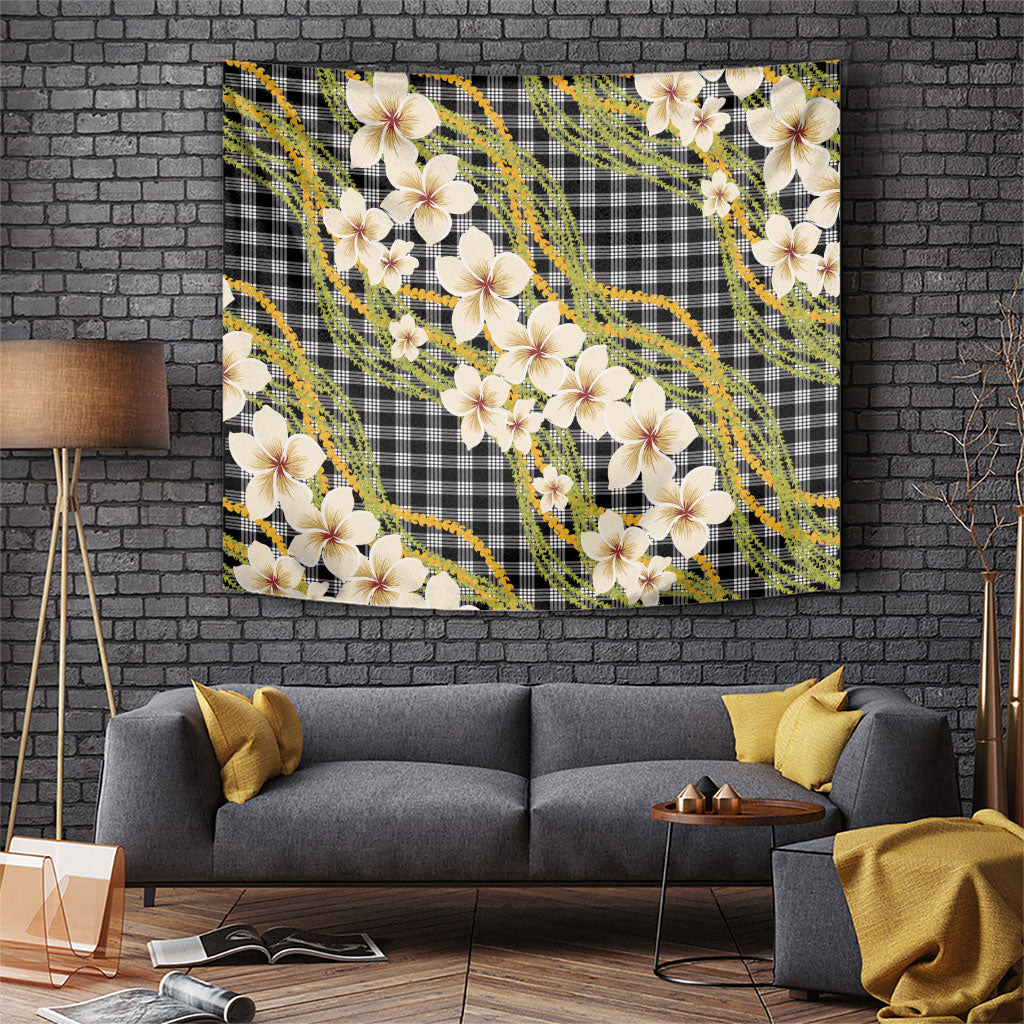 Ele'ele Hawai'i Palaka Plumeria Tapestry Puakenikeni and Maile Lei