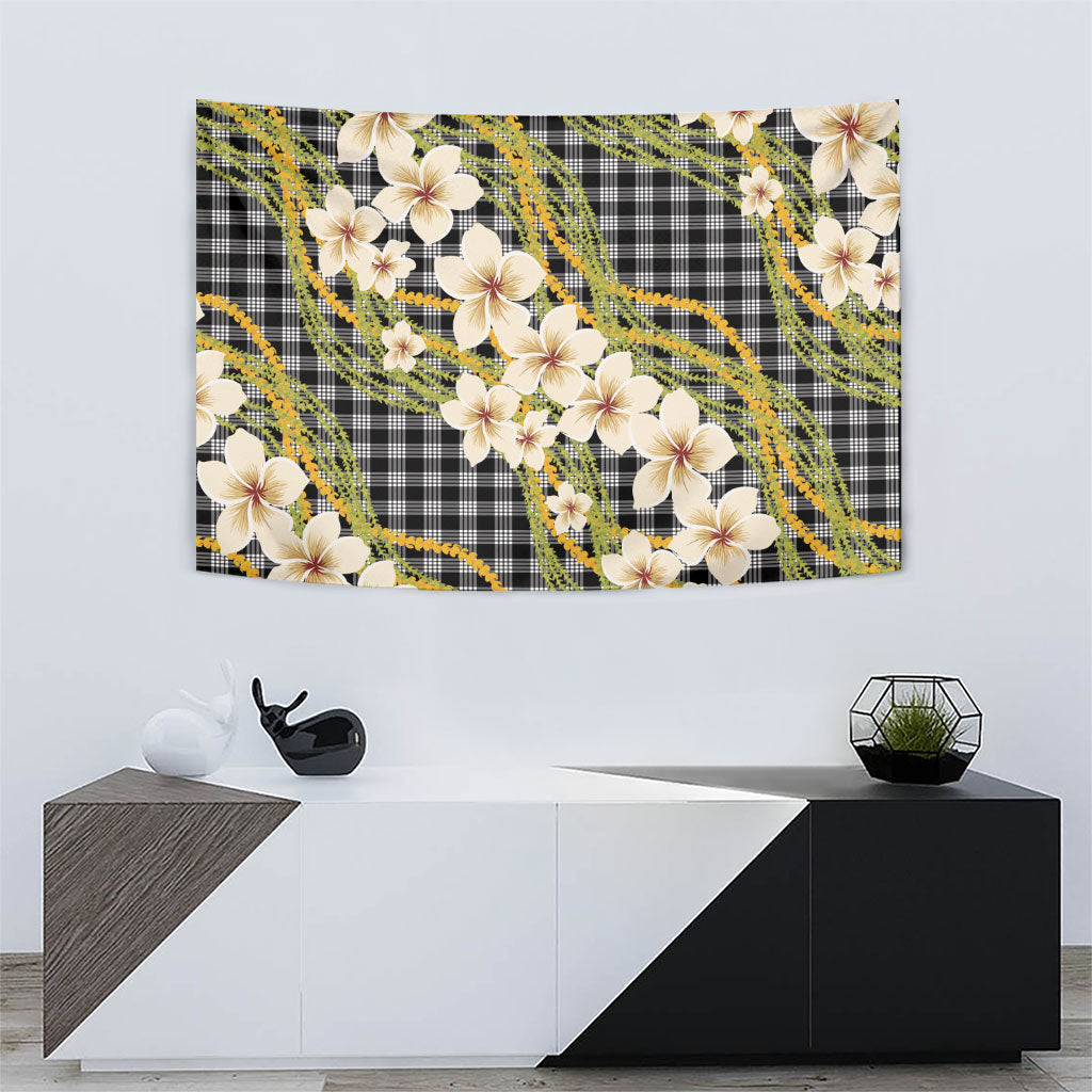 Ele'ele Hawai'i Palaka Plumeria Tapestry Puakenikeni and Maile Lei