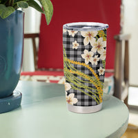 Ele'ele Hawai'i Palaka Plumeria Tumbler Cup Puakenikeni and Maile Lei