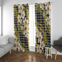 Ele'ele Hawai'i Palaka Plumeria Window Curtain Puakenikeni and Maile Lei