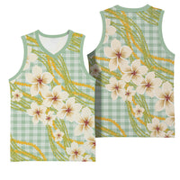 Liko Kukui Hawai'i Palaka Plumeria Basketball Jersey Puakenikeni and Maile Lei