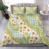 Liko Kukui Hawai'i Palaka Plumeria Bedding Set Puakenikeni and Maile Lei