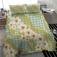 Liko Kukui Hawai'i Palaka Plumeria Bedding Set Puakenikeni and Maile Lei