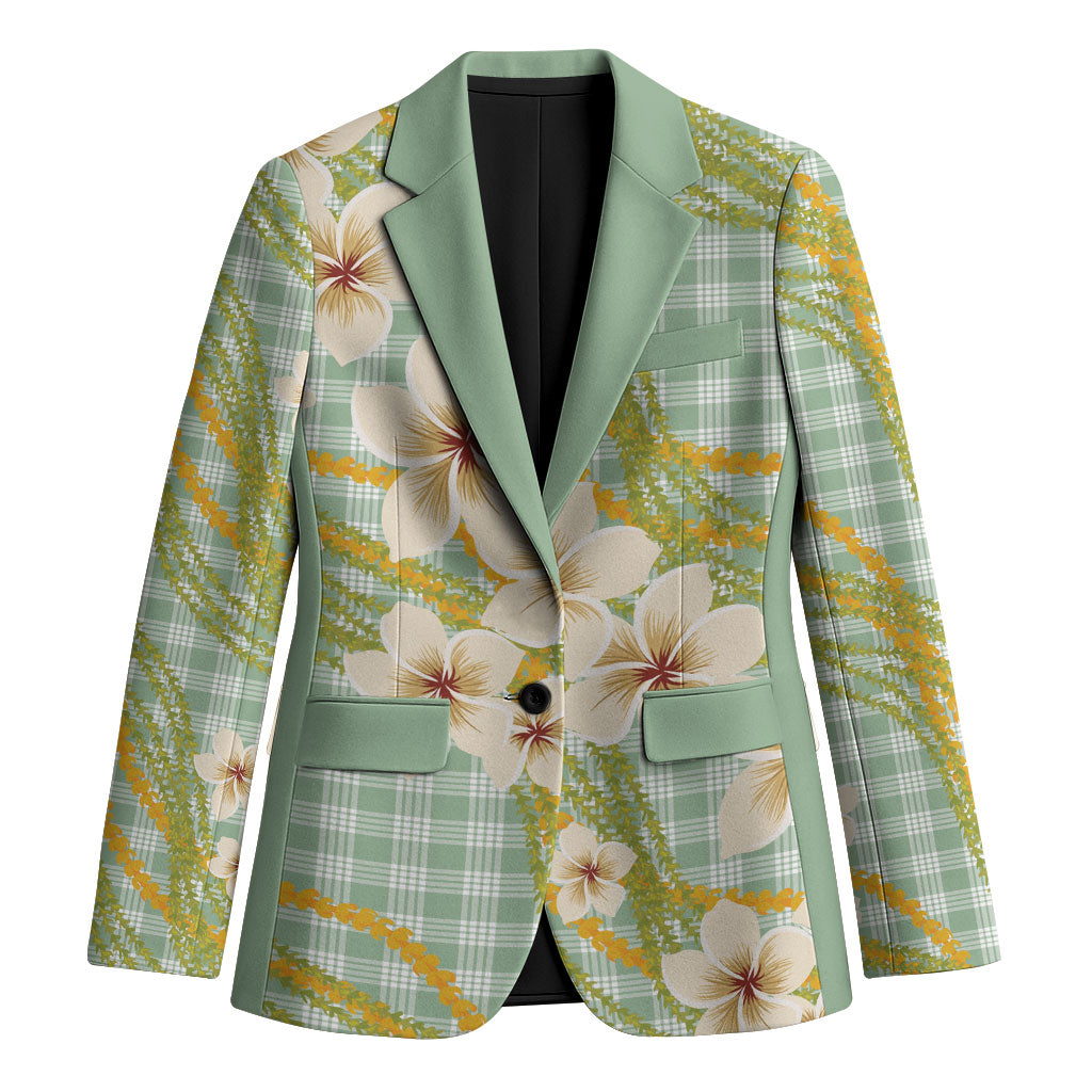 Liko Kukui Hawai'i Palaka Plumeria Blazer Puakenikeni and Maile Lei