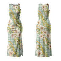Liko Kukui Hawai'i Palaka Plumeria Couples Matching Tank Maxi Dress and Hawaiian Shirt Puakenikeni and Maile Lei