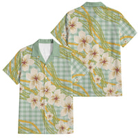 Liko Kukui Hawai'i Palaka Plumeria Family Matching Summer Maxi Dress and Hawaiian Shirt Puakenikeni and Maile Lei