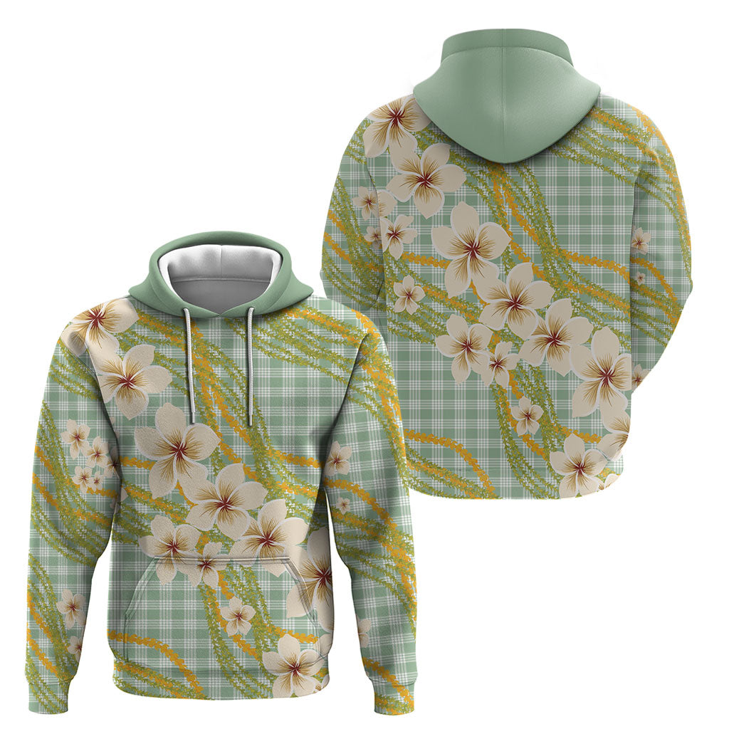 Liko Kukui Hawai'i Palaka Plumeria Hoodie Puakenikeni and Maile Lei