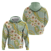 Liko Kukui Hawai'i Palaka Plumeria Hoodie Puakenikeni and Maile Lei