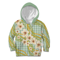 Liko Kukui Hawai'i Palaka Plumeria Kid Hoodie Puakenikeni and Maile Lei