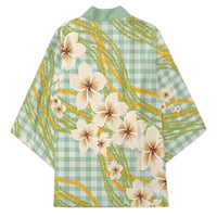 Liko Kukui Hawai'i Palaka Plumeria Kimono Puakenikeni and Maile Lei