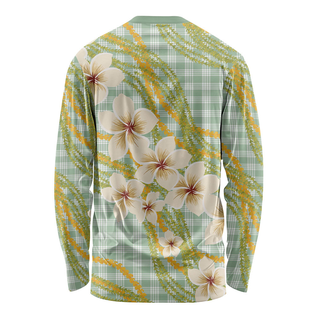 Liko Kukui Hawai'i Palaka Plumeria Long Sleeve Shirt Puakenikeni and Maile Lei