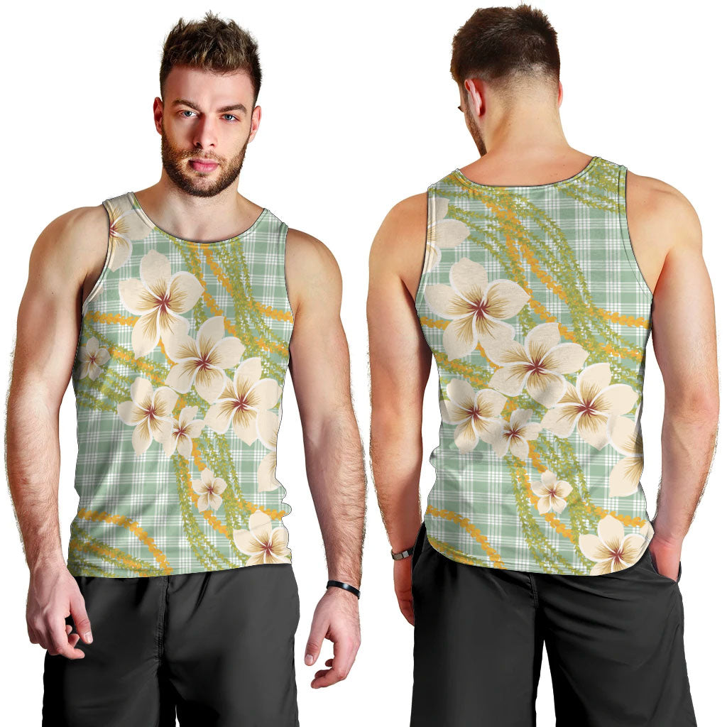 Liko Kukui Hawai'i Palaka Plumeria Men Tank Top Puakenikeni and Maile Lei