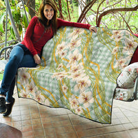 Liko Kukui Hawai'i Palaka Plumeria Quilt Puakenikeni and Maile Lei
