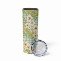 Liko Kukui Hawai'i Palaka Plumeria Skinny Tumbler Puakenikeni and Maile Lei