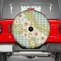 Liko Kukui Hawai'i Palaka Plumeria Spare Tire Cover Puakenikeni and Maile Lei