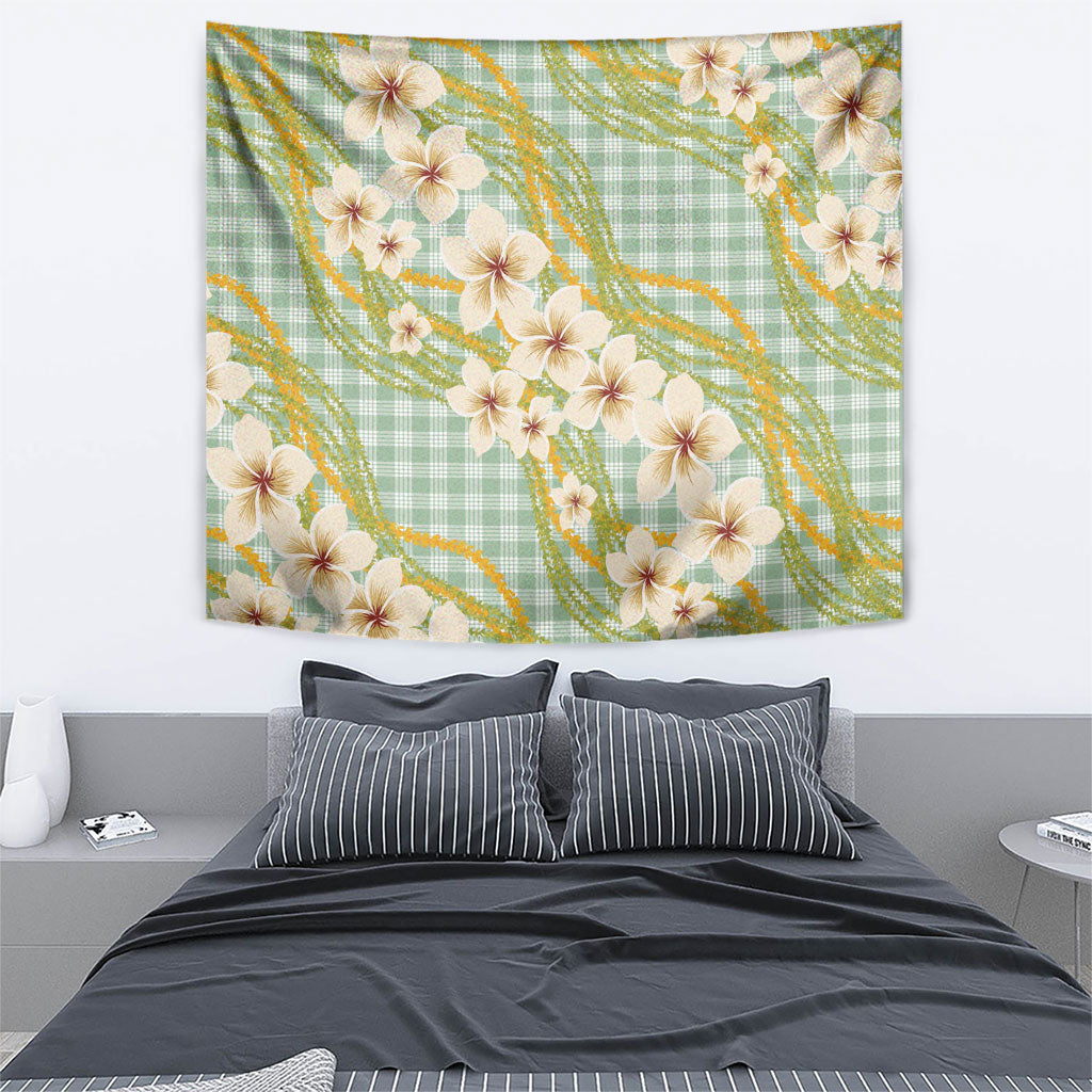 Liko Kukui Hawai'i Palaka Plumeria Tapestry Puakenikeni and Maile Lei