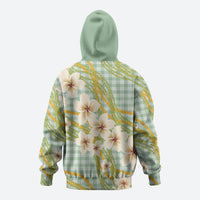 Liko Kukui Hawai'i Palaka Plumeria Zip Hoodie Puakenikeni and Maile Lei